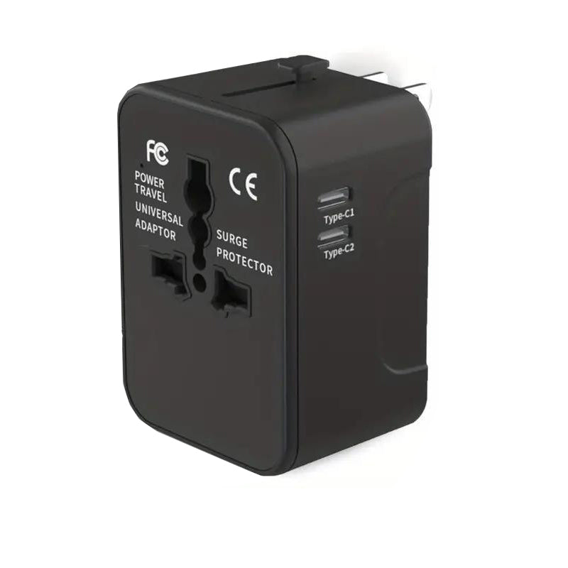 Universeller Reiseadapter mit zwei USB-Anschlüssen