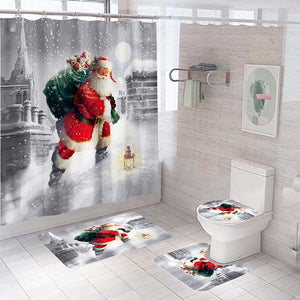 Weihnachtsmann bedruckter Duschvorhang