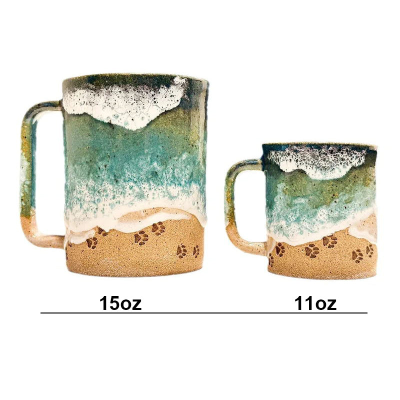 Pfote drucken Ozean Shoreline Becher