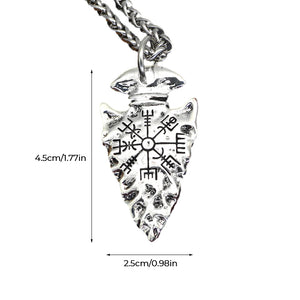 Odins Speer-Halskette mit Vegvisir-Symbol
