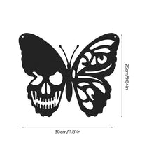 Laden Sie das Bild in den Galerie-Viewer, Halloween Metallschädel Schmetterling Schmiedeeisen Wanddekoration