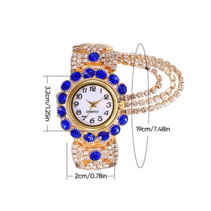 Modische Damenuhr mit Diamant-Intarsien
