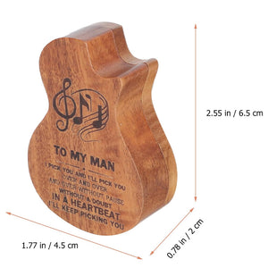 Gravierte Gitarrenplektren aus Holz mit Aufbewahrungsetui