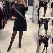 Laden Sie das Bild in den Galerie-Viewer, Lässiges, modisches Paillettenkleid mit Rundhalsausschnitt