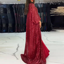 Laden Sie das Bild in den Galerie-Viewer, Personalisierte Pailletten Bodenlang Kleid