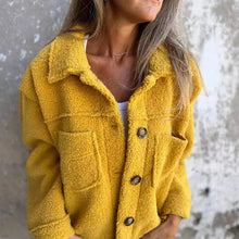 Laden Sie das Bild in den Galerie-Viewer, Einreihige Plüschjacke mit Revers