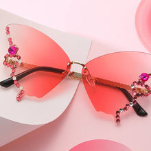Laden Sie das Bild in den Galerie-Viewer, Sonnenbrille mit Schmetterlingsdiamanten