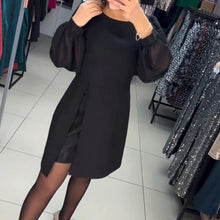 Laden Sie das Bild in den Galerie-Viewer, Elegantes einfarbiges Kleid