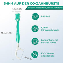 Laden Sie das Bild in den Galerie-Viewer, Mini-Zahnbürste 5-in-1-Werkzeug (Zahnpasta + Zahnseide + Zahnstocher + Zungenreiniger) Tragbares Reiseset