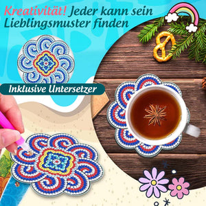 Untersetzer mit Diamantbemalung (Mandala)