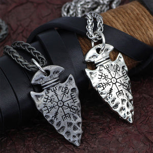 Odins Speer-Halskette mit Vegvisir-Symbol