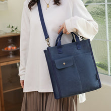 Laden Sie das Bild in den Galerie-Viewer, Damen Denim-Segeltuch-Tasche mit großer Kapazität