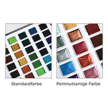 Laden Sie das Bild in den Galerie-Viewer, Glitzer-/Metallic-Aquarell-Set