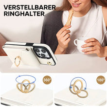 Laden Sie das Bild in den Galerie-Viewer, IPhone-Leder-Brieftaschenhülle mit Schlaufe und Umhängeband