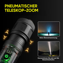 Laden Sie das Bild in den Galerie-Viewer, Superhelle laserzoombare Taschenlampe mit großer Reichweite