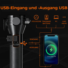 Laden Sie das Bild in den Galerie-Viewer, Taktische Multifunktions-Taschenlampe mit Solarenergie