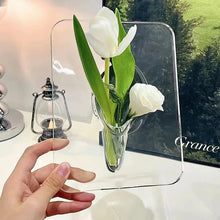 Laden Sie das Bild in den Galerie-Viewer, Kreative transparente Bilderrahmenvase aus Acryl