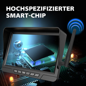Drahtlose Rückfahrkamera mit Magnetischer Solar 7" DVR Monitor