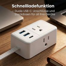 Laden Sie das Bild in den Galerie-Viewer, 6-in-1 Doppel-Verlängerungskabel-Steckdosenleiste