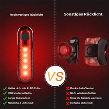 Laden Sie das Bild in den Galerie-Viewer, Ultrahelles USB-wiederaufladbares Fahrradlicht-Set