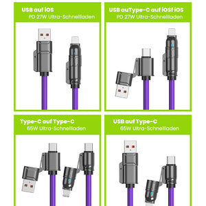 4-in-1 SuperSpeed Ladekabel - 240W Blitzladung & Ultra-langlebig
