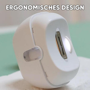 Wiederaufladbarer Nageltrimmer mit Nagelschrottaufbewahrung