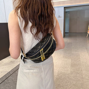 Vielseitige Brusttasche mit Karomuster