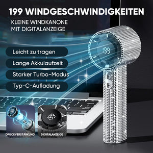 Sakerplus Premium Handventilator mit Turbo-Luftstrom & Akku