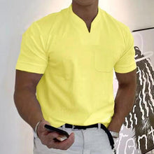 Laden Sie das Bild in den Galerie-Viewer, Sportliches Kurzarm-T-Shirt mit V-Ausschnitt