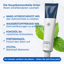Laden Sie das Bild in den Galerie-Viewer, Zahnpasta mit Nano-Hydroxyapatit und Kokosnuss zur Zahnaufhellung