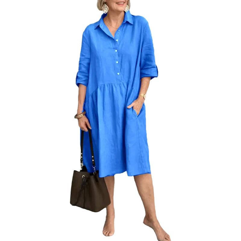 Freizeitkleid aus Baumwollleinen für Damen