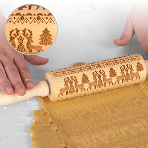 Aus Buche geschnitztes Nudelholz
