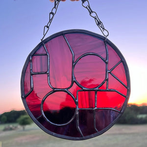 🤣Lustiger Spruch „F OFF“ zum Aufhängen aus Buntglas