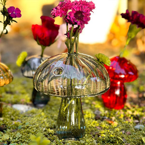 Handgefertigte Pilzknospenvase aus Glas