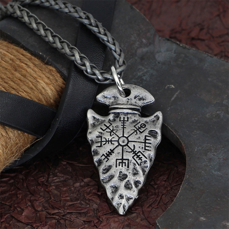 Odins Speer-Halskette mit Vegvisir-Symbol
