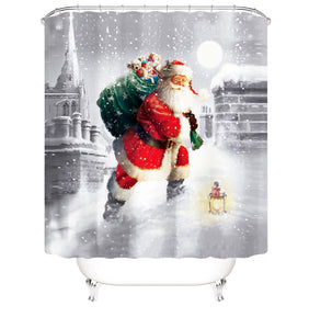 Weihnachtsmann bedruckter Duschvorhang