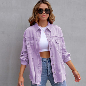 Locker geschnittene Jeansjacke