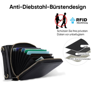 Kartenhalter aus Leder mit Reißverschluss für Samsung Galaxy Z Flip3/4/5