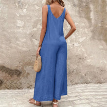 Laden Sie das Bild in den Galerie-Viewer, Gestreifter, bedruckter Tank-Top-Jumpsuit für Damen