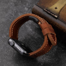 Laden Sie das Bild in den Galerie-Viewer, Handgefertigtes Vintage Leder-Apple-Watch-Band