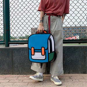 2D Cartoon Umhängetasche