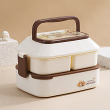 Laden Sie das Bild in den Galerie-Viewer, Doppelschichtige Lunchbox für Kinder mit Kaninchenmuster