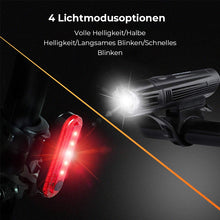 Laden Sie das Bild in den Galerie-Viewer, Ultrahelles USB-wiederaufladbares Fahrradlicht-Set