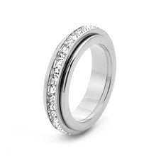 Laden Sie das Bild in den Galerie-Viewer, Drehbarer Einreihiger Diamant-Spinner-Ring