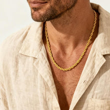 Laden Sie das Bild in den Galerie-Viewer, Halskette mit gedrehter Kordelkette aus Edelstahl