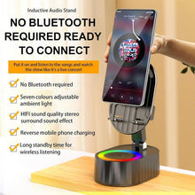 Laden Sie das Bild in den Galerie-Viewer, Wireless Induction Audio Bluetooth Speaker 5 in 1 Phone Holder