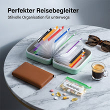 Laden Sie das Bild in den Galerie-Viewer, Premium wasserdichtes PU Reise-Pillendosen-Set