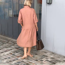 Laden Sie das Bild in den Galerie-Viewer, Freizeitkleid aus Baumwollleinen für Damen