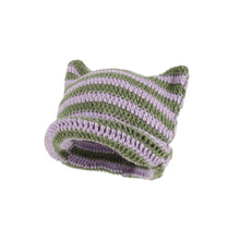 Laden Sie das Bild in den Galerie-Viewer, Warme Strickpullovermütze mit Katzenohren für den Winter