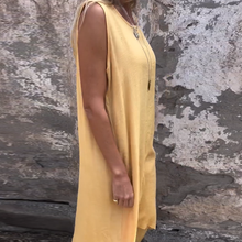 Laden Sie das Bild in den Galerie-Viewer, Damen Ärmelloses Freizeitkleid mit Rundhalsausschnitt